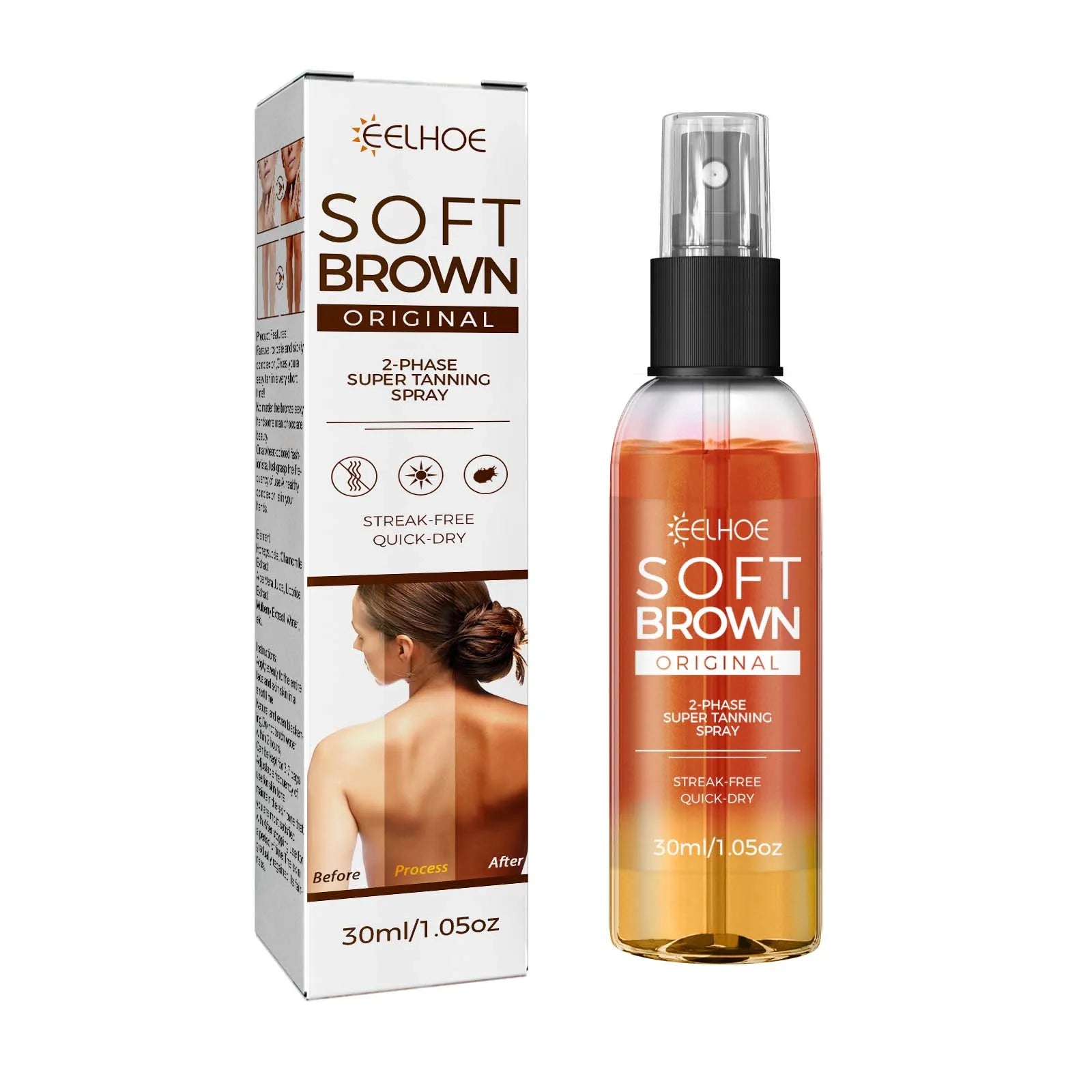 EELHOE Body Tanning Spray Summer Beach Moisturizing Tanning Bronze Wheat Skin Reduce Dryness Non-sticky Body Tanning Spray