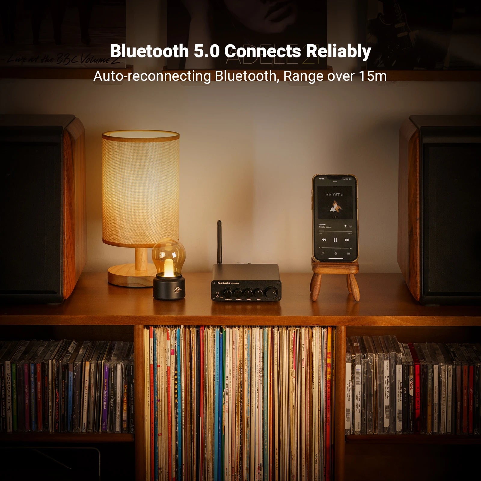 Fosi Audio Bluetooth Sound Power Amplifier 2.1 Channel Amp Audio Reciver for Speaker Subwoofer 165Wx2 +350W BT30D PRO