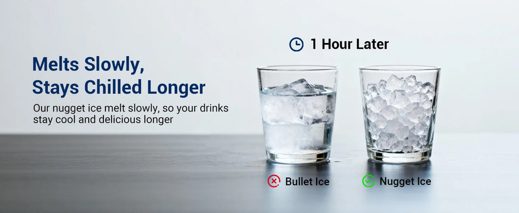 Nugget ice Maker countertop, Soft Pebble Ice Machine 40lbs/Day Small Chewable Pellet ice, Stainless Steel Quiet Mini Chewy Ice Maker Self Cleaning, Ice Ready in 6 Mins for Home Kitchen Office