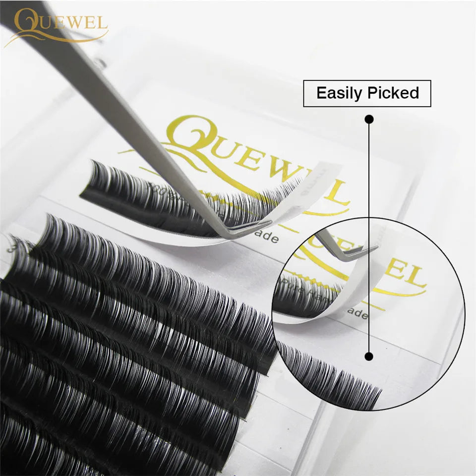 Quewel Lashes Individual False Eyelash Extension 0.03-0.20mm Lashes Faux Mink Classice Eyelashes C/D/DD Curl Soft Natural Lashes