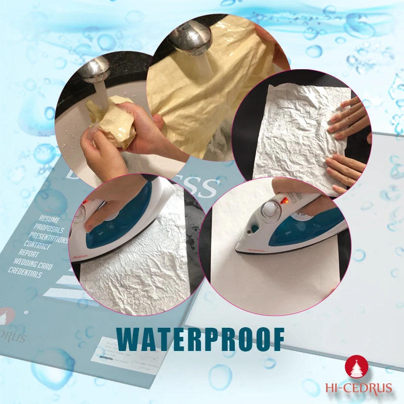 40gsm, 100% Cotton Paper, A4 210*297mm, White Color, Starch-Free, Waterproof, 200 Sheets, GCYT017