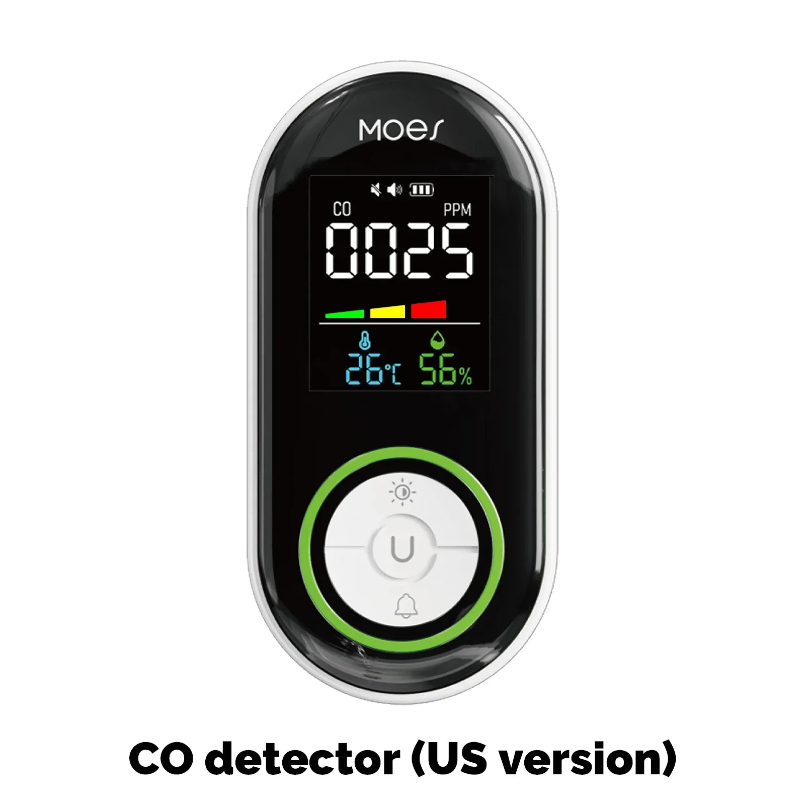MOES CO Smoke Gas Detector Alarm Plug-in Carbon Monoxide Sensor Warning LED Display Temperature Humidity Kitchen Garage Boiler