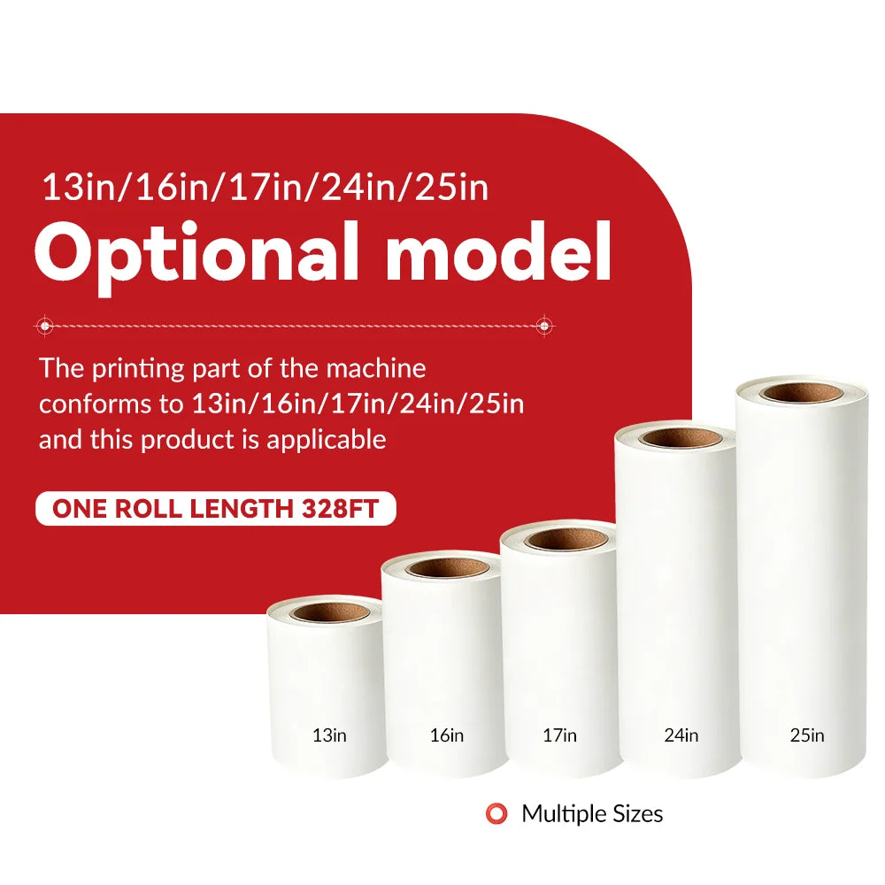 DTF Transfer Film Roll A3 Double Sided Matte Heat Transfer Paper Hot & Cold Peel PET Film Direct to Film for T-Shirts Textile