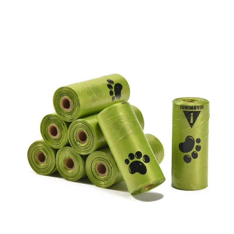 Biodegradable Pet Waste Bags  - Extra Thick Poop Bags for Dogs & Cats, Portable Roll with Dispenser, Eco-Friendly & Lea