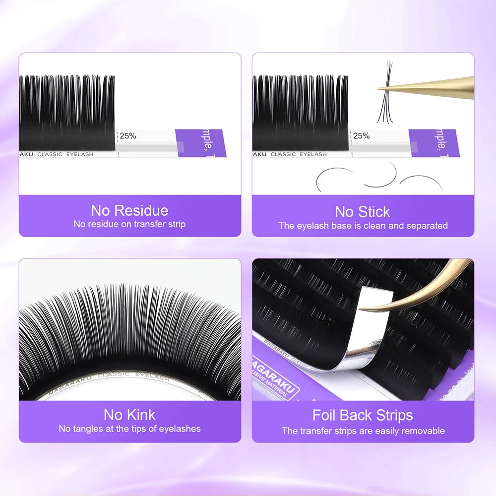 NAGARAKU Maquiagem 10 Cases Lashes Individual Eyelash Extensions Supplies Soft Natural Light False Eyelashes Premium Mink