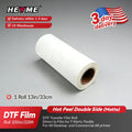 DTF Transfer Film 33cmx100m/13inx328ft Hot Peel Transfer Film Printing Double Side Matt for A3 A4 Desktop DTF Printer