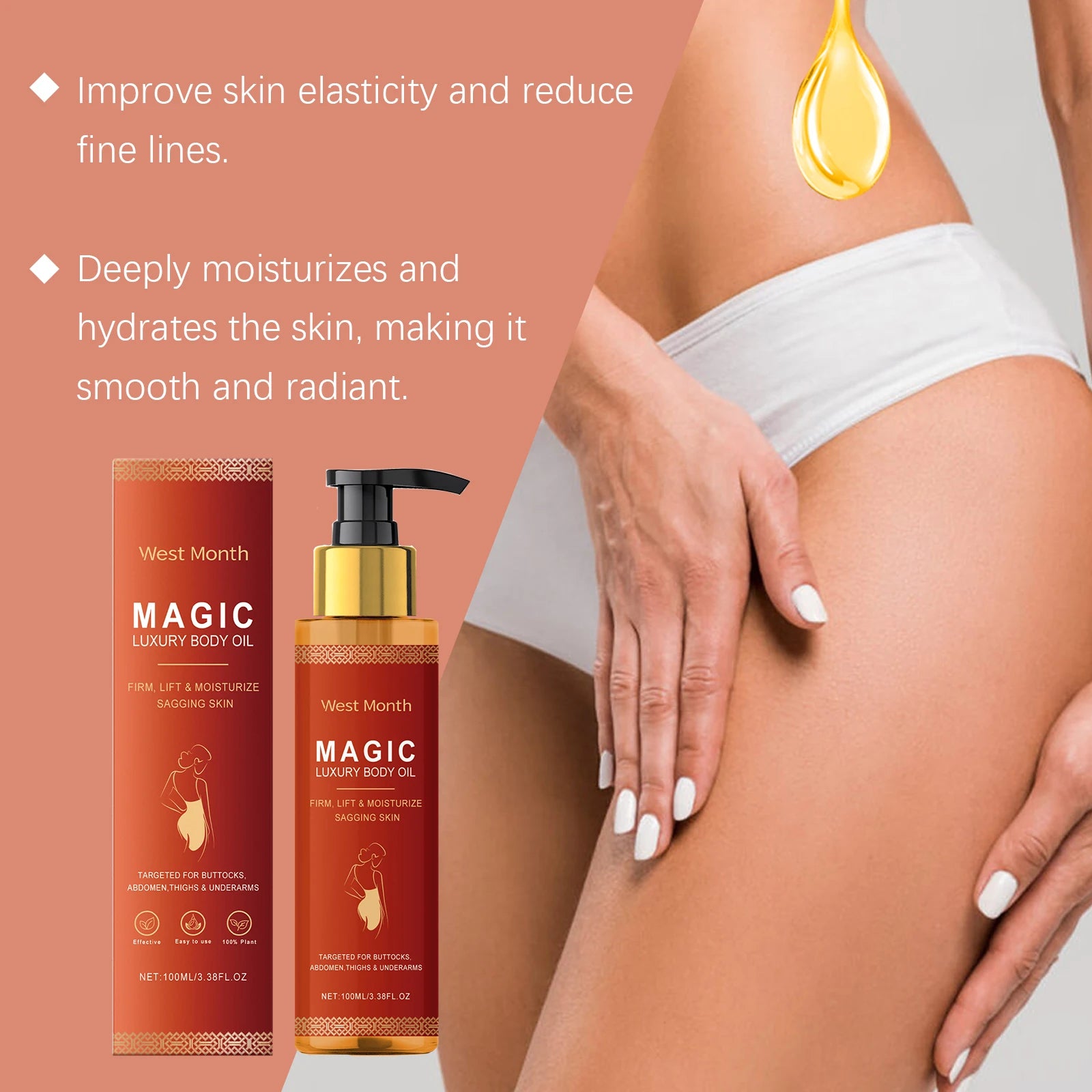 Natural Body Firming Oil Tightening Skin Enhance Skin Elasticity Deeply Nourishing Improve Smoothness Body Skin Care Oil