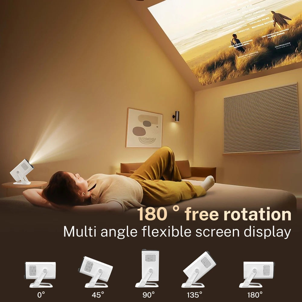 LynCast X1AQ Projector Built in 5W Speaker 1280*720P Android 11  4K 400ANSI Wifi6 BT5.2 Outdoor Portable Projector Home Cinema