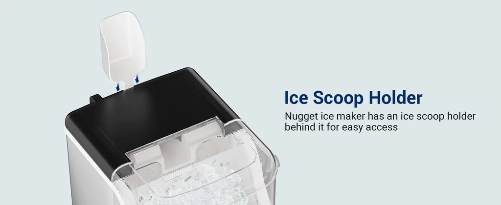 Nugget ice Maker countertop, Soft Pebble Ice Machine 40lbs/Day Small Chewable Pellet ice, Stainless Steel Quiet Mini Chewy Ice Maker Self Cleaning, Ice Ready in 6 Mins for Home Kitchen Office