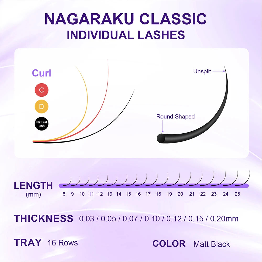NAGARAKU Ship From USA 10 Cases Classic Lashes Fast Free Delivery in 2-5 days by Express