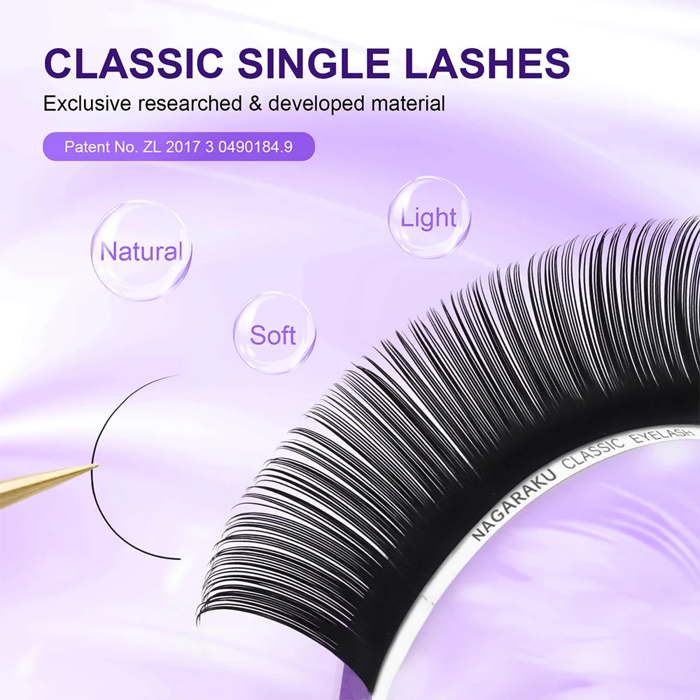 NAGARAKU Maquiagem 10 Cases Lashes Individual Eyelash Extensions Supplies Soft Natural Light False Eyelashes Premium Mink