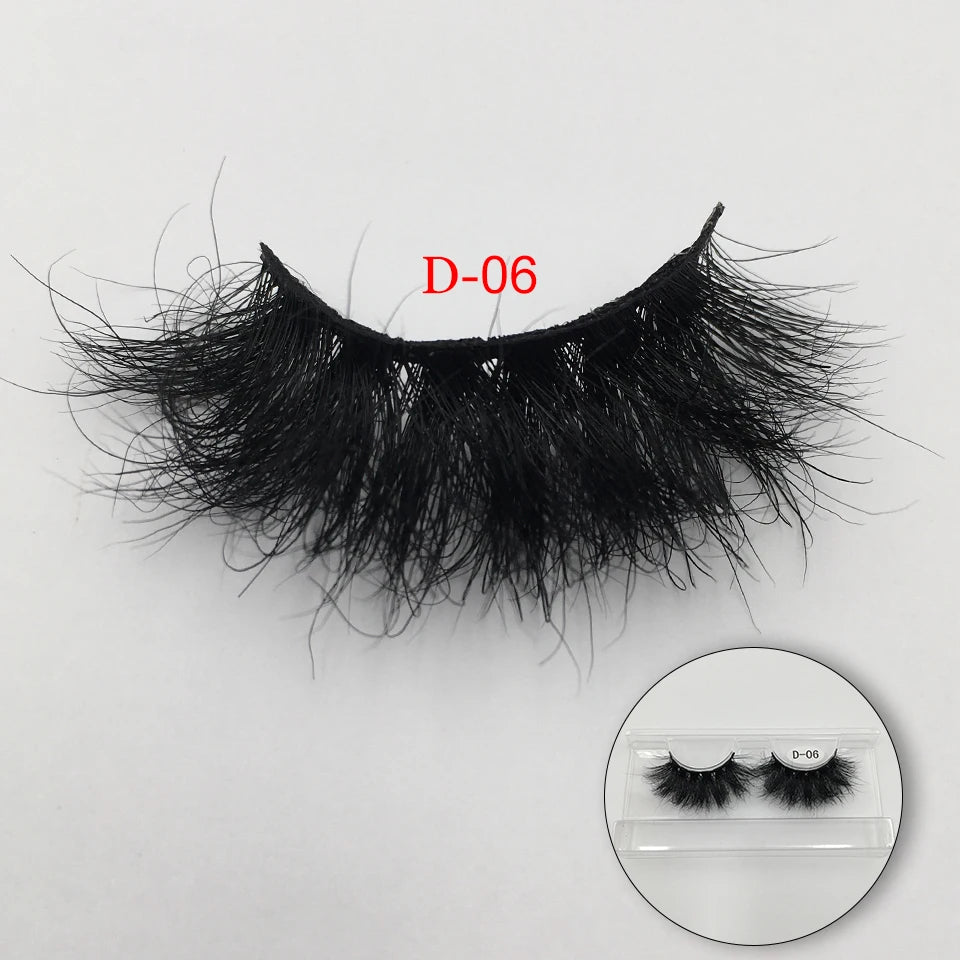 Fluffy Mink Lashes 25mm Lashes Dramatic Thick Volume Natural Eyelashes Make Up Eye Lashes 100% Cruelty Free Mink Eyelashes