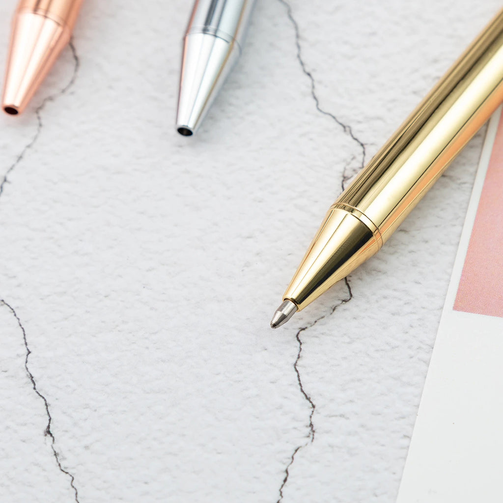 1-3 pcs Lytwtw's Roller Ballpoint Pen Luxury Cute Wedding Rose Gold Metal Stationery School Office Supply High Quality Spinning