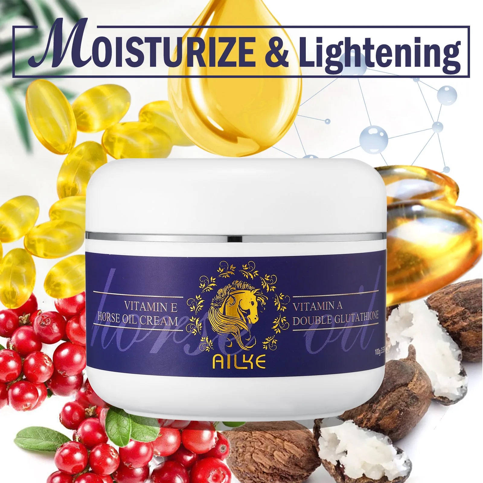 AILKE Double Glutathione Whitening Skin Care Set, Lightening, Remove Dark Spots, Skin Radiant, Moisturizing, Hydrating, Smooth