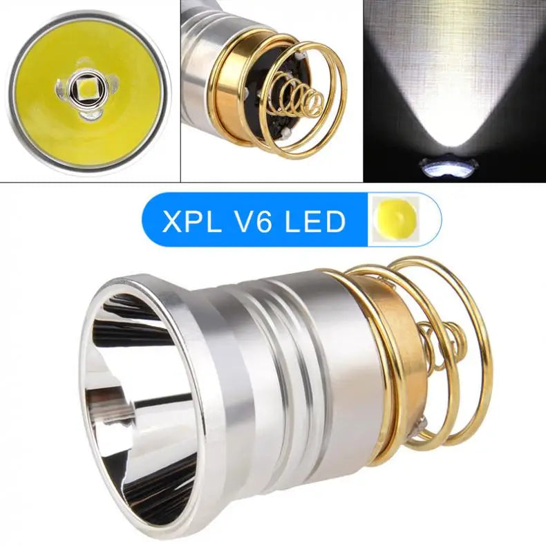 3V-8.4V LED Flashlight Bulb Replacement Reflector Super Energy Saving Bulb 1/5 Mode Fit for Surefire 6P C2 D2 G2 Z2 / 501B 502B