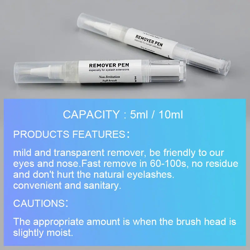 NAGARAKU Remover Pen with Brush 5ml 10ml Mild Fast Removing Handy Sanitary Injecting for Eyelash Extension Makeup Tools
