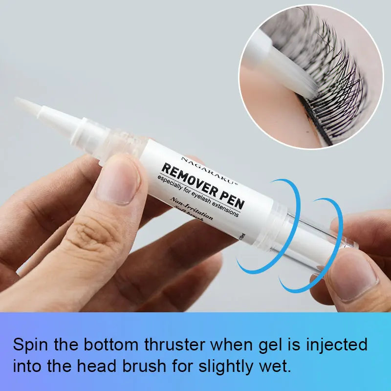 NAGARAKU Remover Pen with Brush 5ml 10ml Mild Fast Removing Handy Sanitary Injecting for Eyelash Extension Makeup Tools