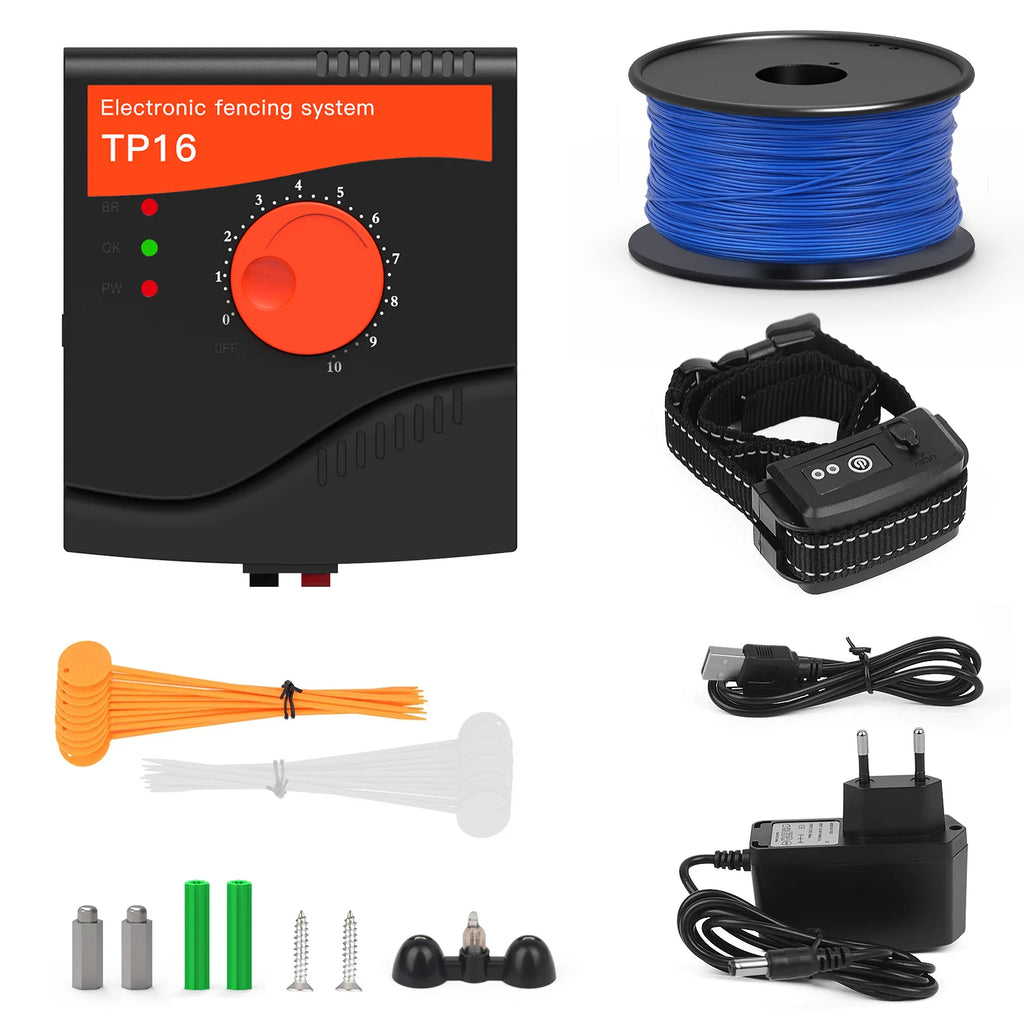 Pet Dog Electric Fence TP16 5625 Square Meters Waterproof Rechargeable Dog Training Electric shock Dogs Collar Dog accessories