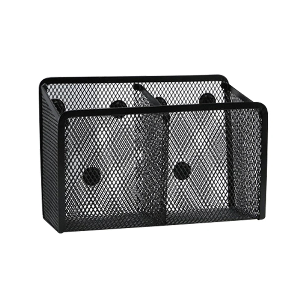 Multifunctional Magnetic Storage Basket Creative Magnetic Metal Mesh Pen Holder Home Office Debris Organizer 1/2/3 Grid Optional