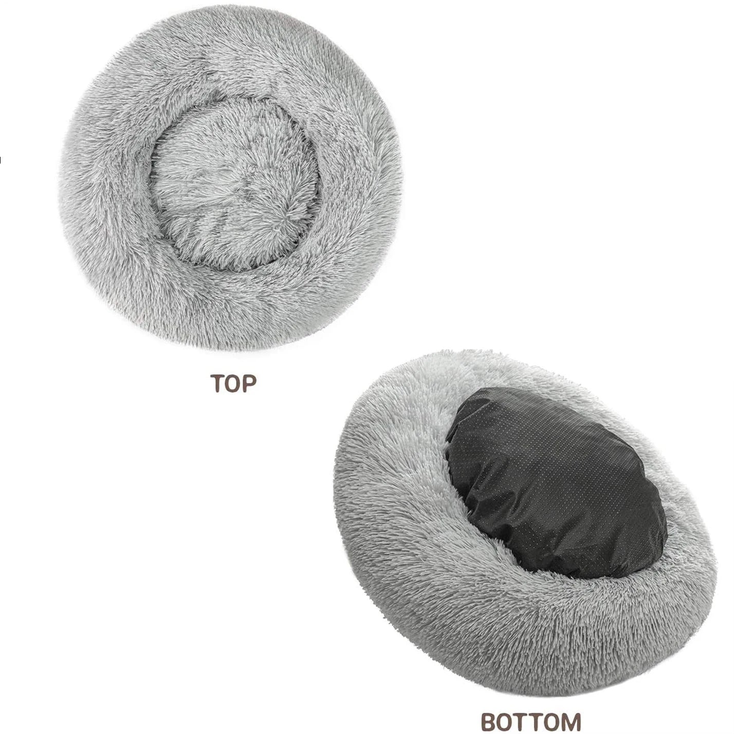 Donut Dog Bed Warm Soft Long Plush Pet bed For Samll Large Dog House Cat Calming Beds Washable Winter Kennel Sofa Cushion Mat