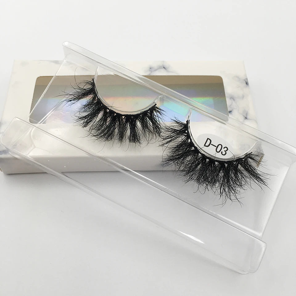 Fluffy Mink Lashes 25mm Lashes Dramatic Thick Volume Natural Eyelashes Make Up Eye Lashes 100% Cruelty Free Mink Eyelashes