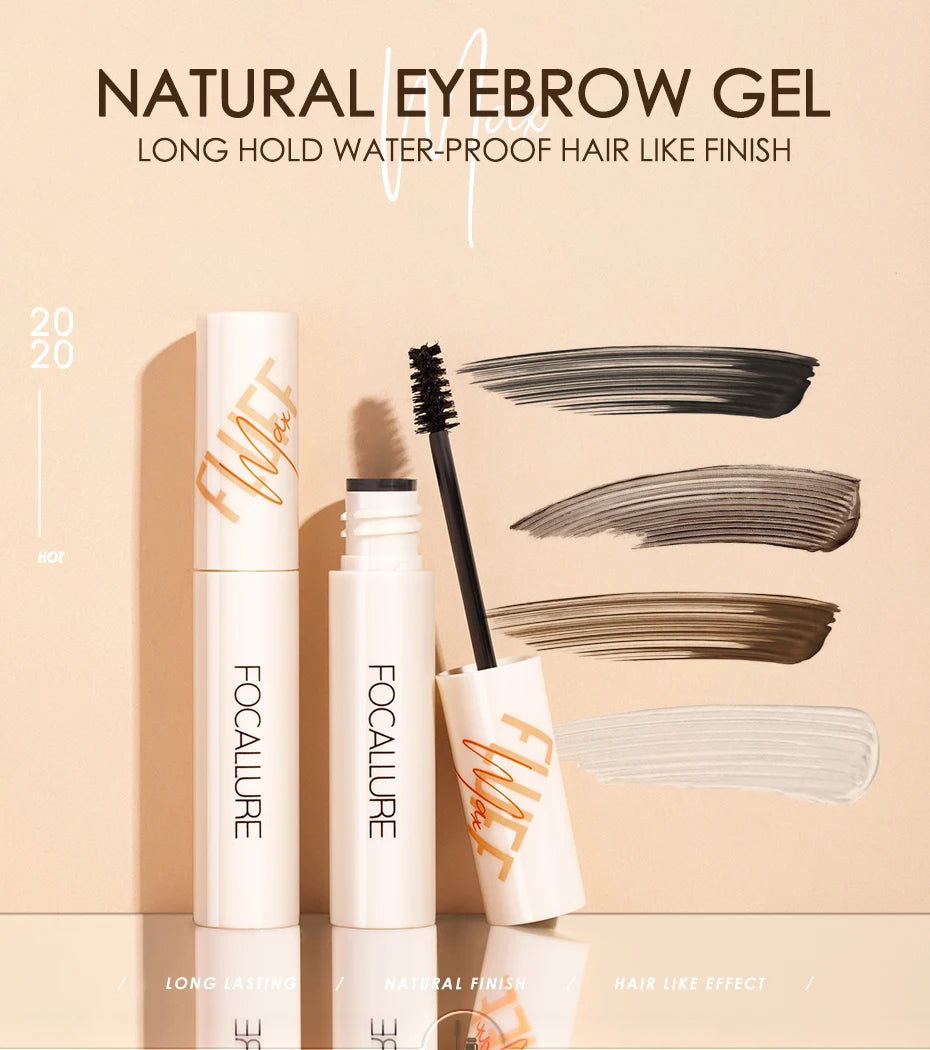 FOCALLURE Natural Brow Gel Long Hold Waterproof Eyebrow Cream Hair Like Finish Wild Eyebrows Styling Gel Beauty Eyes Makeup