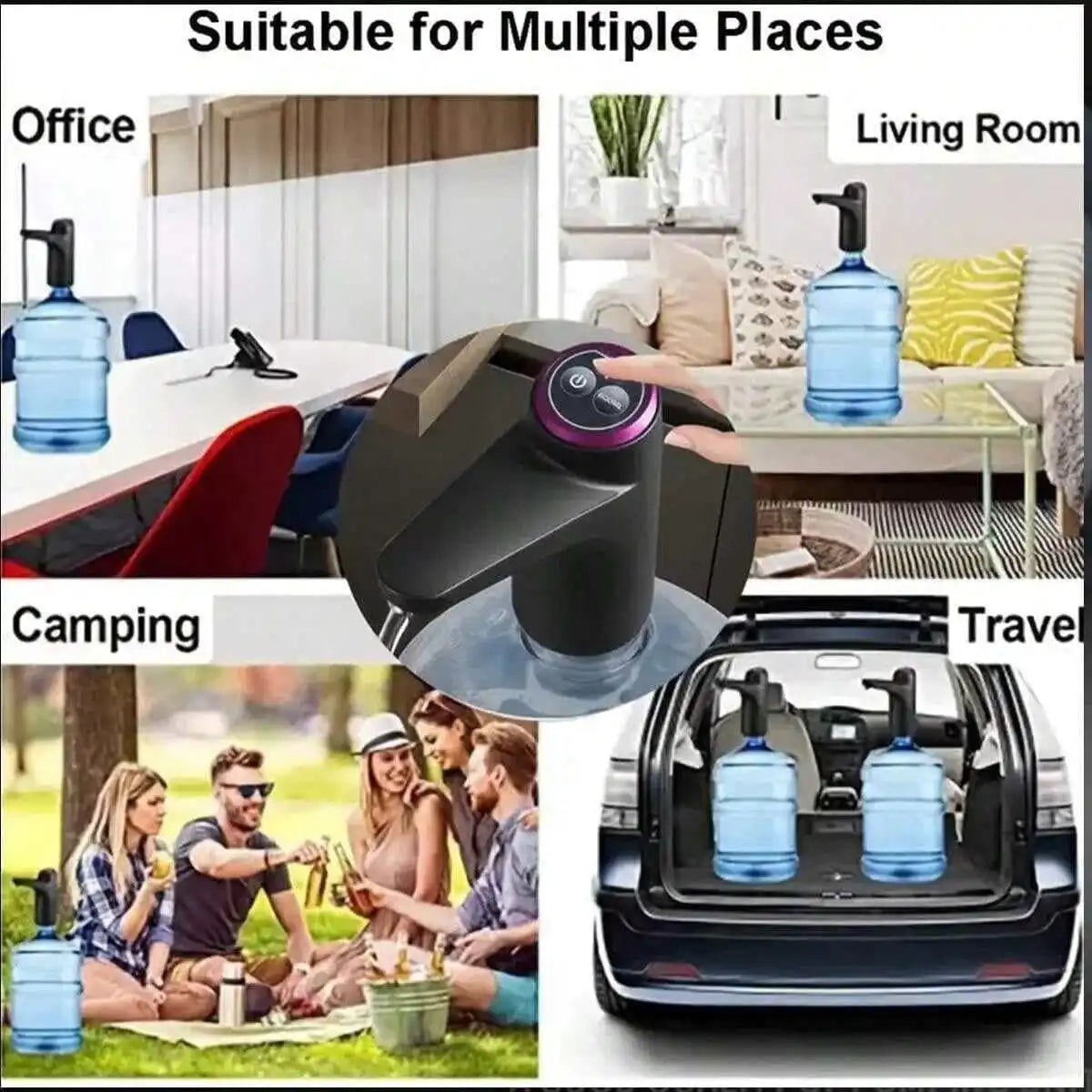 5 Gallon Water Dispenser: USB Rechargeable Kettle Pump-Portable, Automatic And Electric-For Home, Office And Outdoor Use.