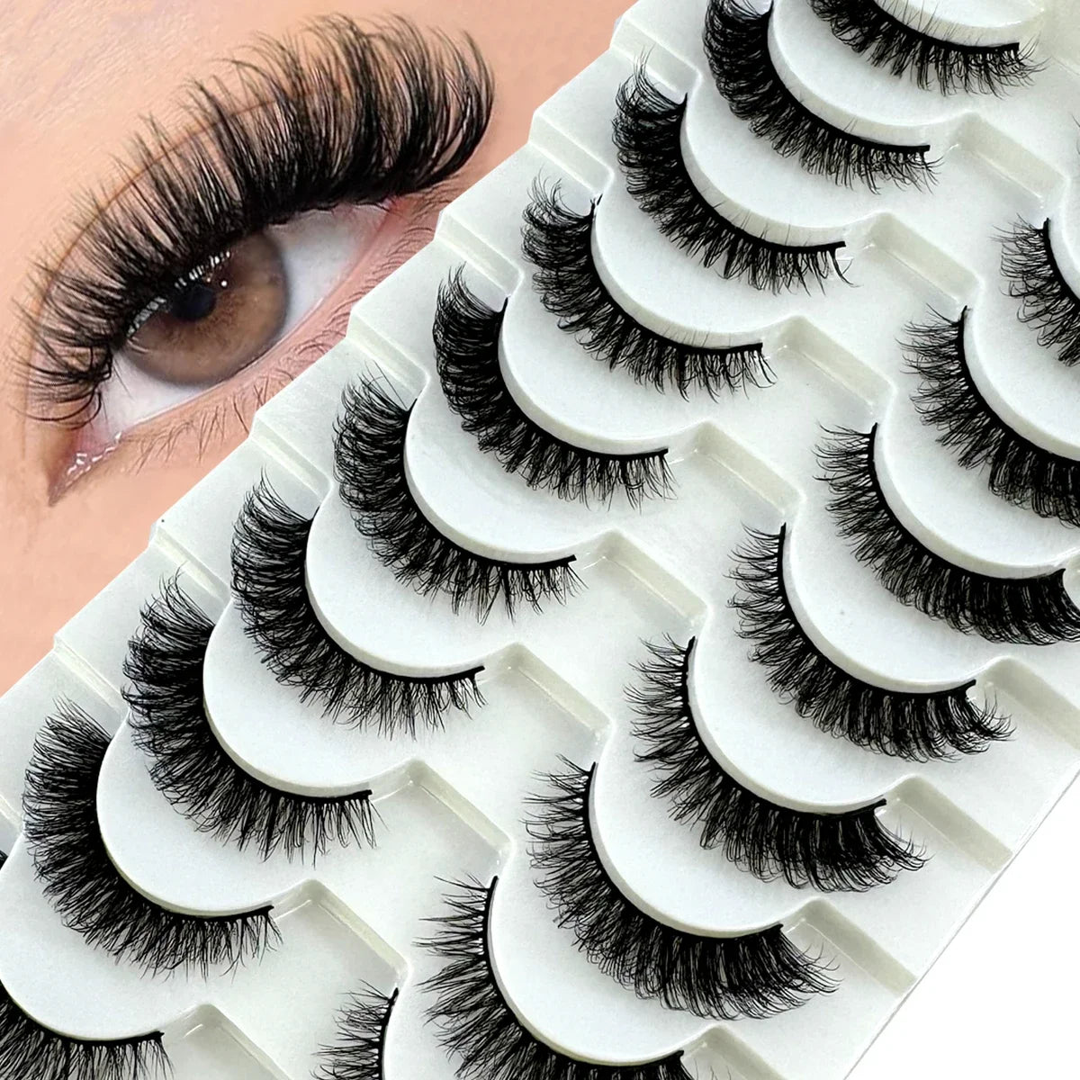 New Cat Eye Artificial Mink Eyelash 3D Curling Natural and Realistic Messy Tail Eye Extended Soft Eyelash