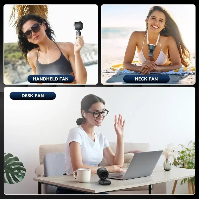 3-in-1 Fan, 5-speed, 3600mAh Rechargeable Lithium Battery, USB Charging, Travel Mini Fan
