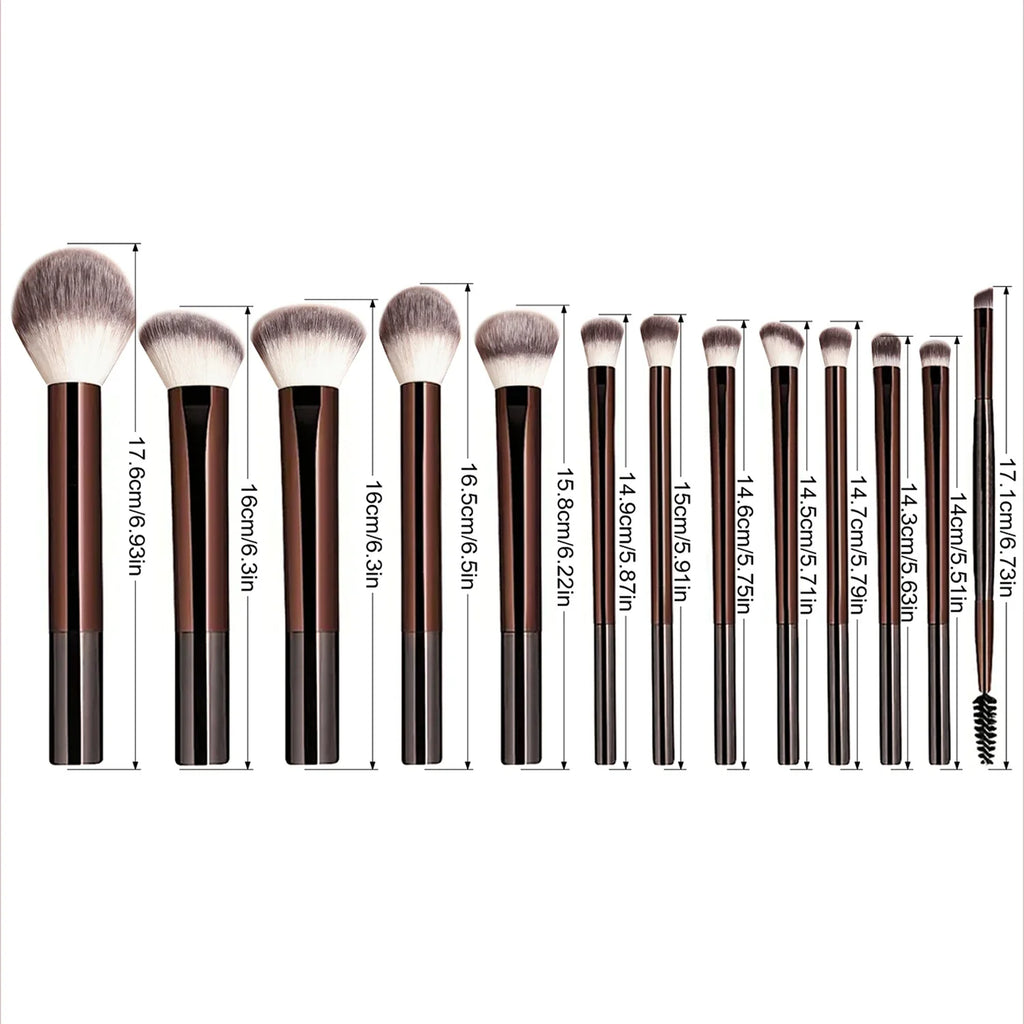 Soft Bristle Kabuki Blending Makeup Brush Set 13Pcs Foundation Eyeshadow Blush Cosmetic Tool Professional Salon Daily Facial Makeup Supply