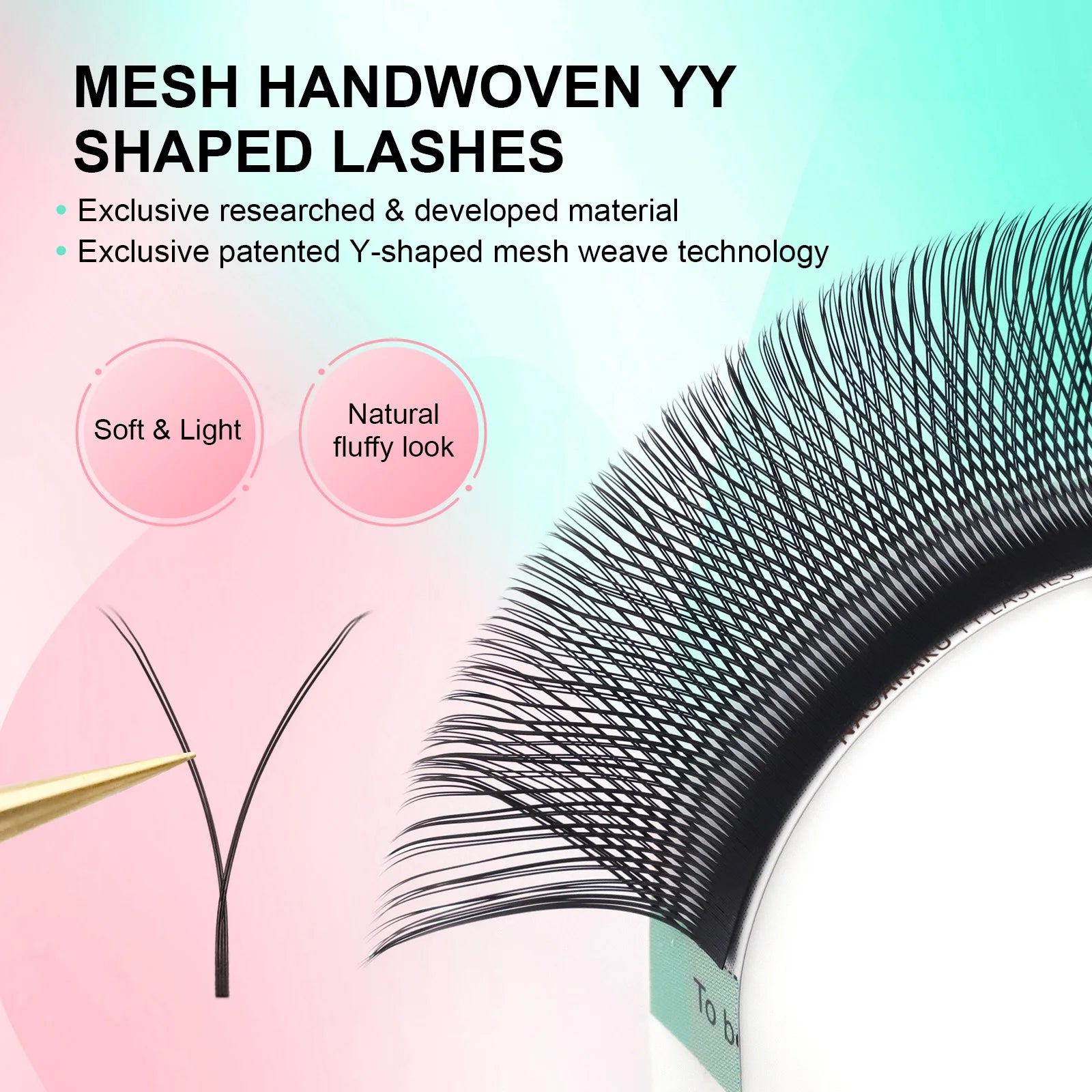 NAGARAKU 54 Rows 6480 Fans Mix 7-15mm C/D YY Eyelash Extensions High Capacity Handwoven Y Shaped Mesh Technology Wispy Cluster