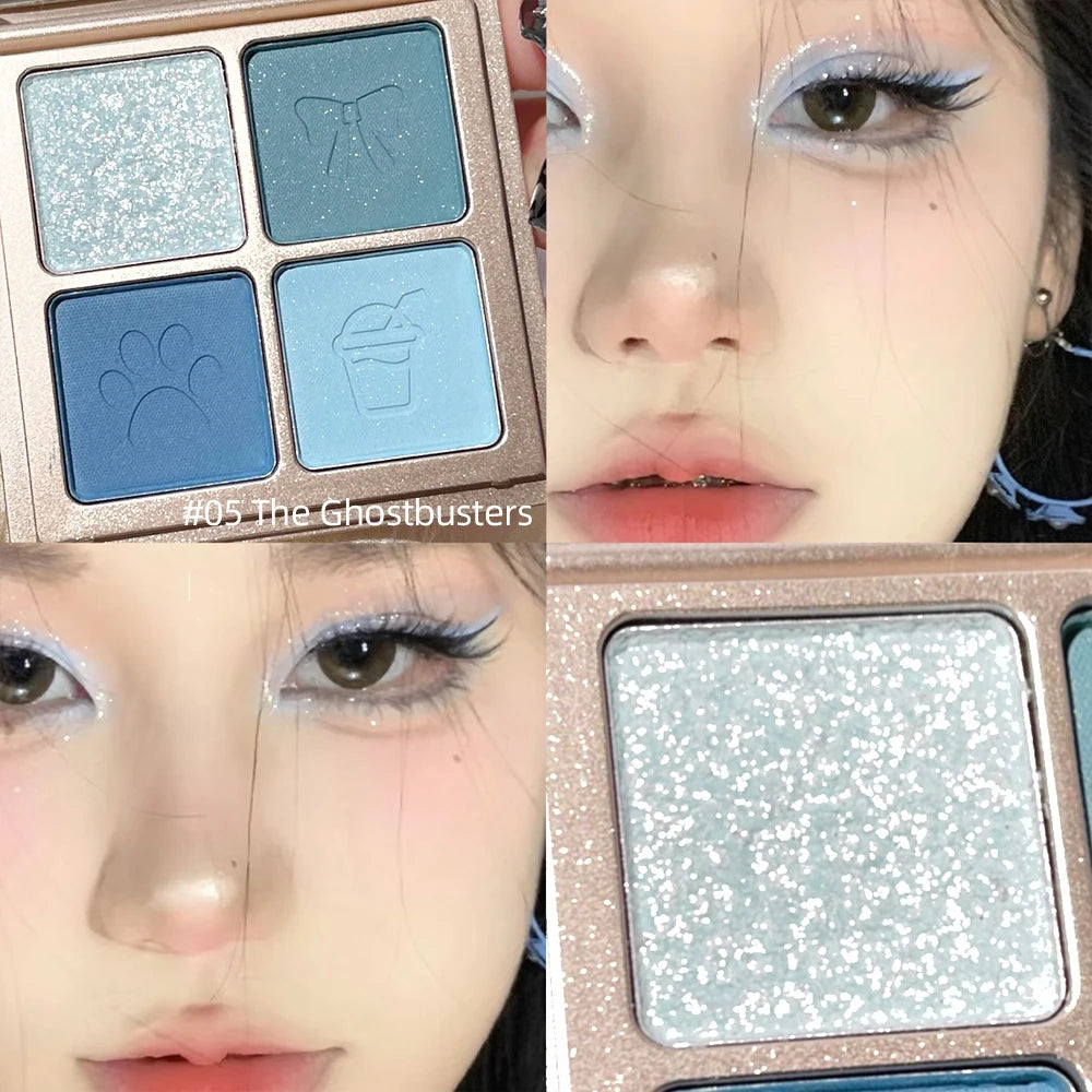 ART VALUE 4 Colors Eyeshadow Palette Glitter Pearly Eye Shadow Nude Long Lasting Charming Eyes Make Up Palette Cosmetics
