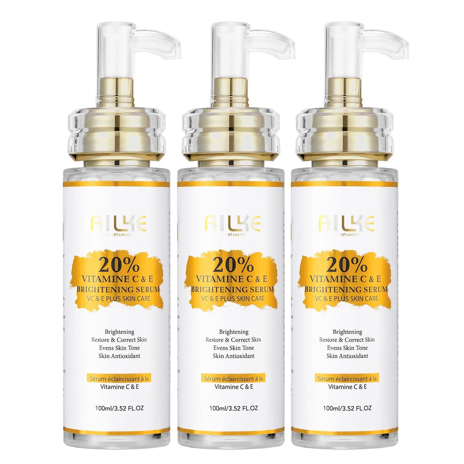 AILKE Vitamin C Set, Reduce Dark Spots, with Lightening Body Lotion, Even Tone Face Cream, Whitening Serum, Brightening Soap