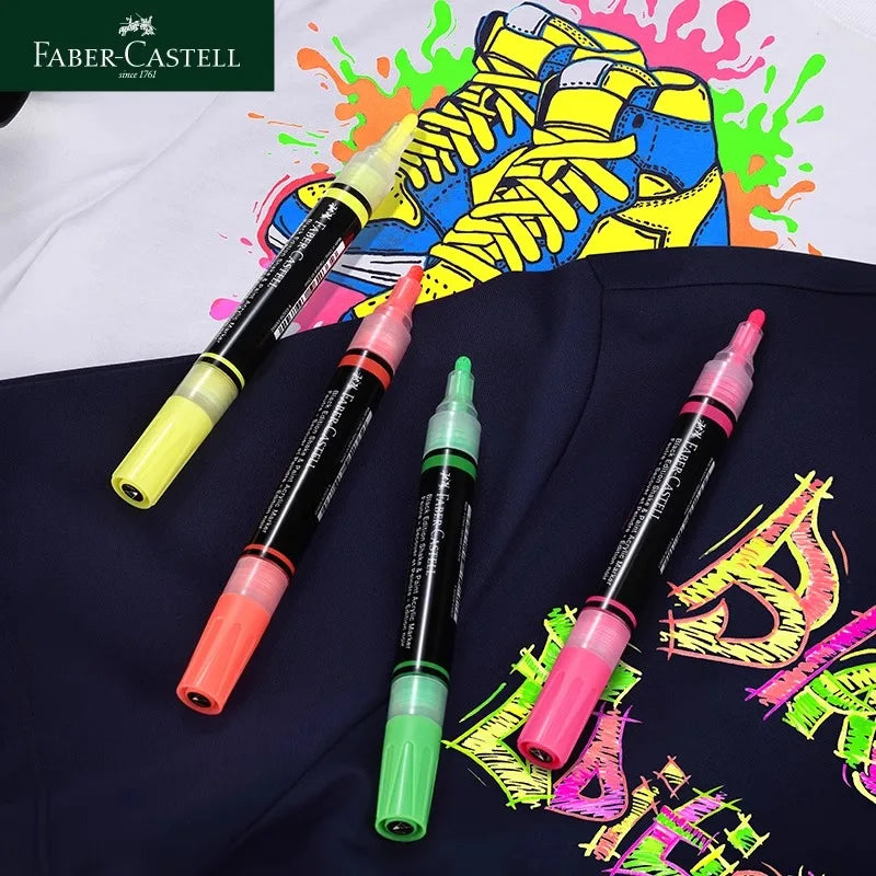 Faber-Castell Boxed Double-ended Acrylic Pen Waterproof Soft-Bristled Marker Pen DIY Hand-painted Ceramic Graffiti Painting Pen