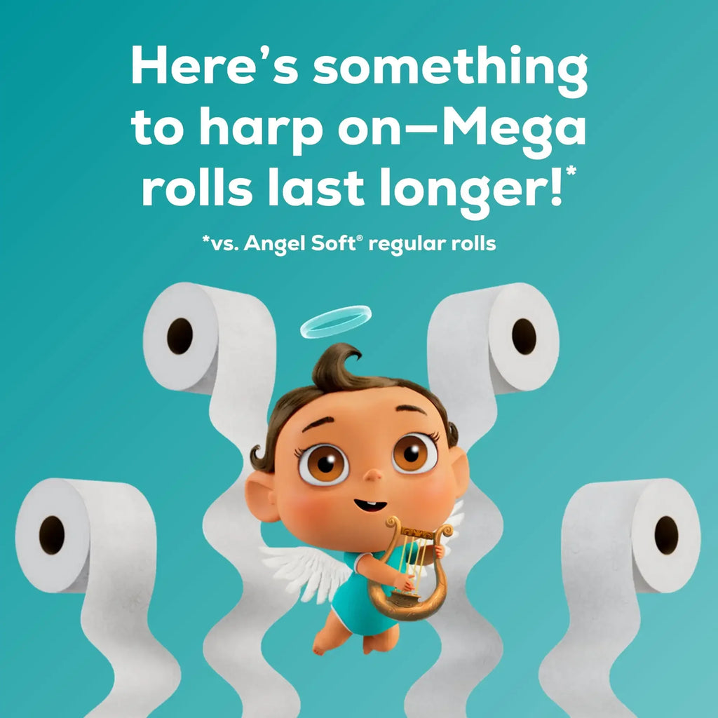 HOT-Angel Soft 2-Ply Toilet Paper, 9 Mega Rolls, 320 Sheets per Roll