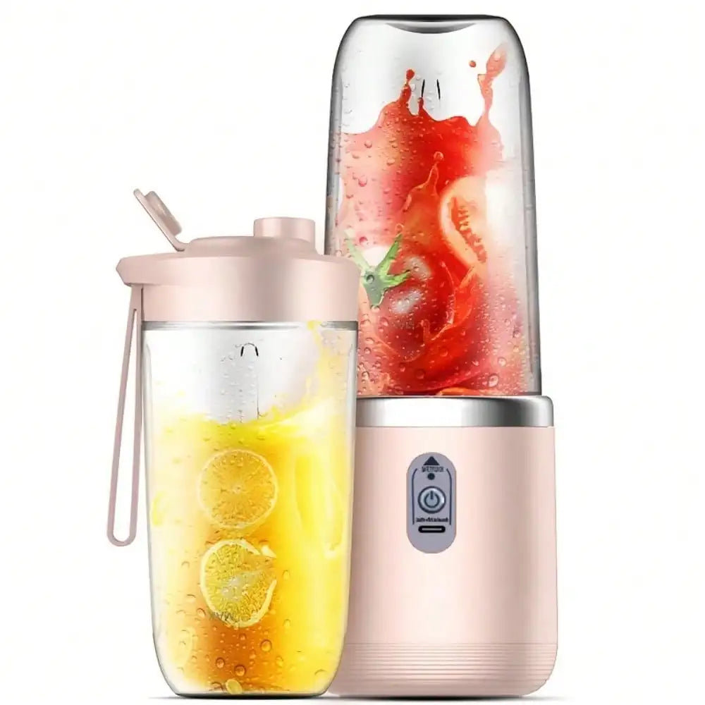 Juicer Cup + Portable Outdoor Cup, Dual Cups, Detachable, Easy To Clean, For Making Fine Juice, Fruit Blender, Beverage Maker, Suitable For Home, Outdoor Travel, Office, USB Charging, Portable Blender, Juice Mixer - Perfect G