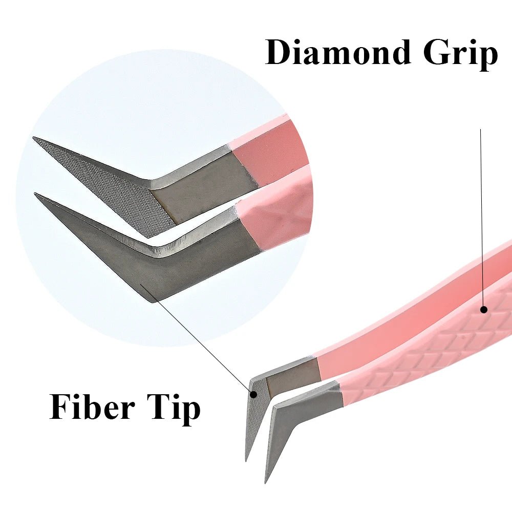 Eyelash extension tweezer volume precise luxury diamond grip 420 stainless steel high quality eyebrow from nagaraku makeup