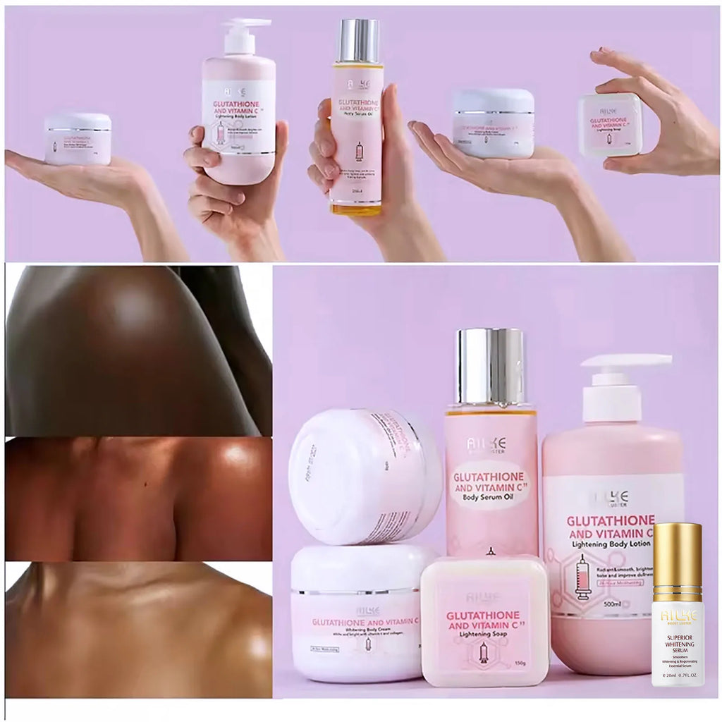 AILKE Vitamin C & Glutathione Brightening Body Lotion, Even Skin Tone, Lightening, Neck, Elbows, Armpits, Legs, Glowing Cream