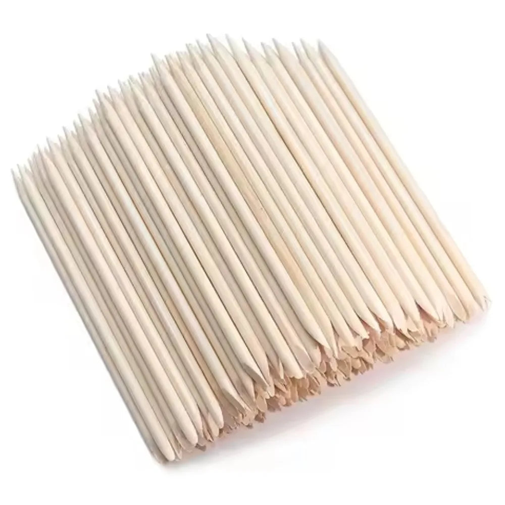 Optional 50Pcs 100Pcs Orange Wood Nail Sticks Double Sided Cuticle Pusher Rhinestone Dotting Tool Household Salon Manicure Pedicure Supply