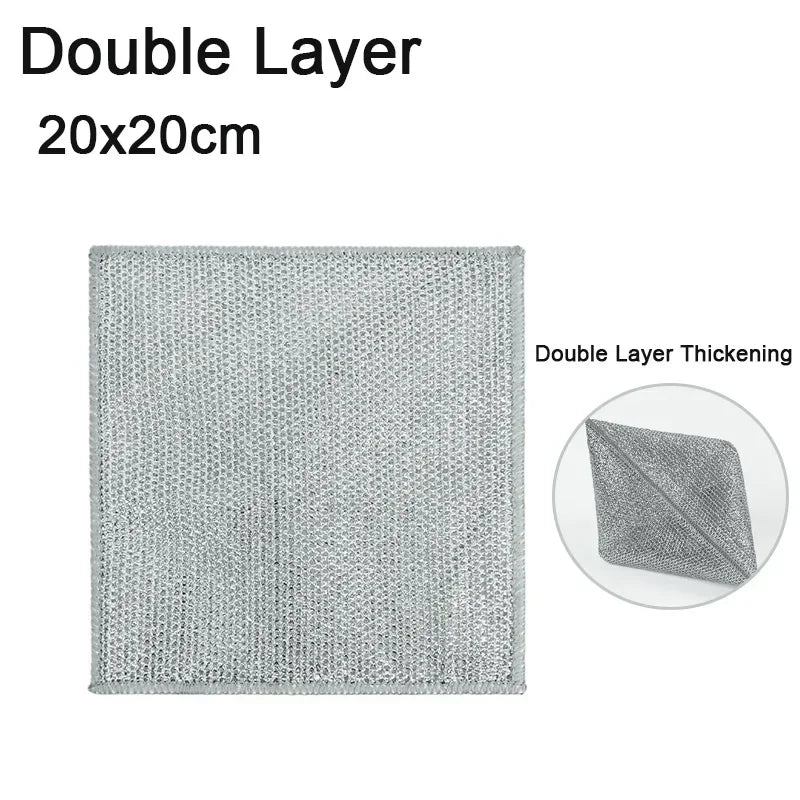 5/20 Pcs Reusable Wire Dishcloths – Non-Scratch, Thickened Microfiber Cleaning Cloths for Dishes and Kitchens