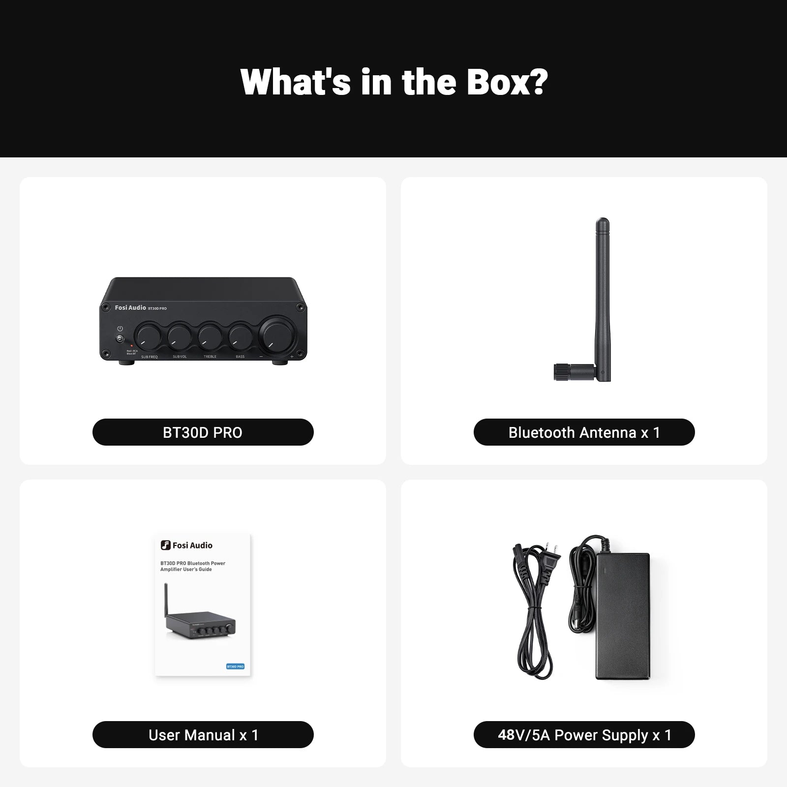 Fosi Audio Bluetooth Sound Power Amplifier 2.1 Channel Amp Audio Reciver for Speaker Subwoofer 165Wx2 +350W BT30D PRO
