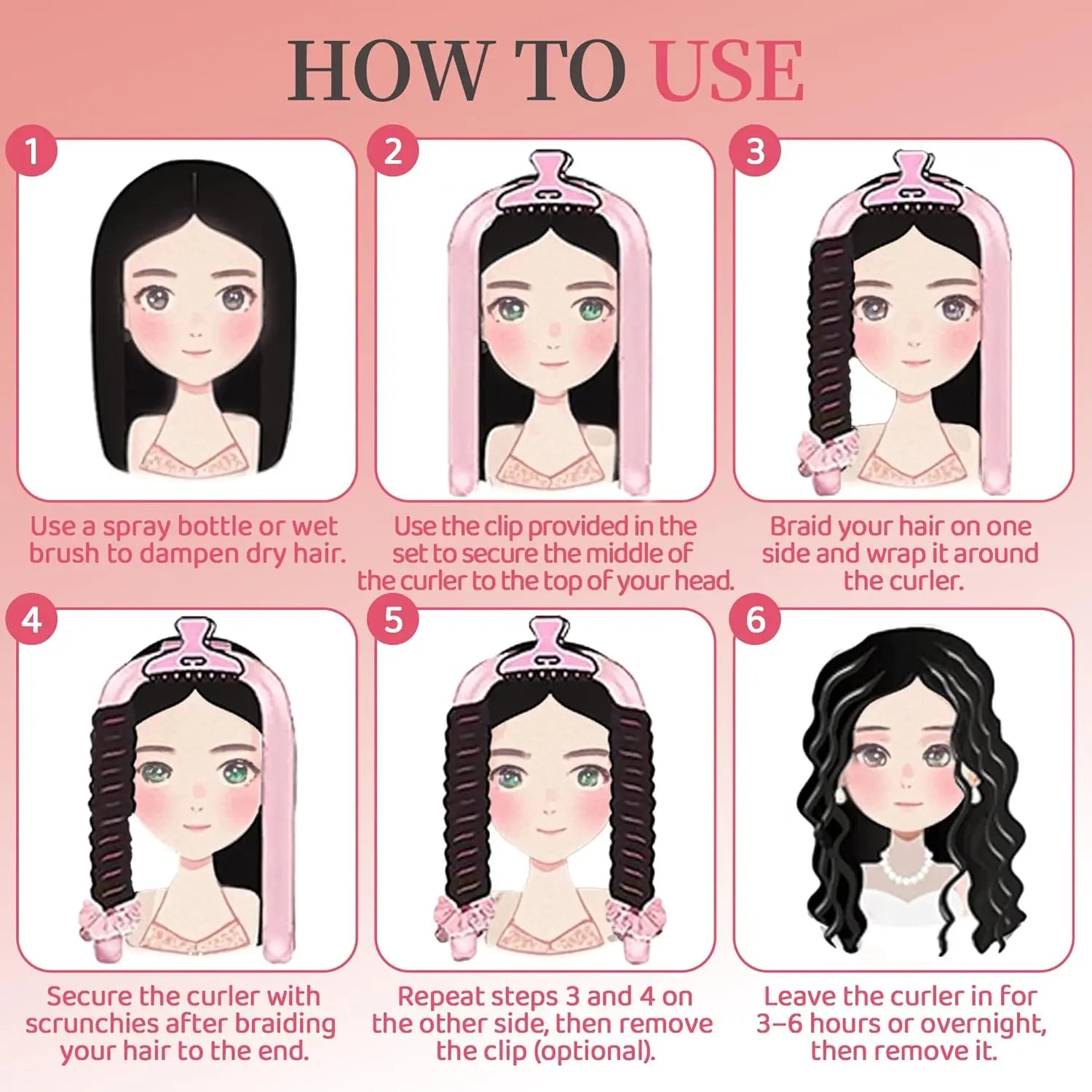 No Heat Foam Sleeping Curling Iron Big Wave Lazy Curl Styler for DIY Hair Dressing Tool - Efficient Hair Wave Styling