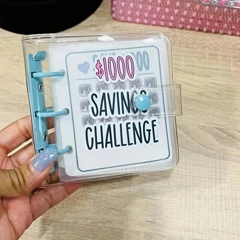 Creative Christmas Gift Money Saving Challenge - $1,000 Savings Binder with Envelope, Durable Glossy PVC