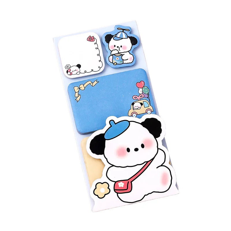 1-4 pcs Lovely Animal Panda Rabbit Bear Dog Sticky Notes Memo Pad Paper School Supplies Planner Stickers Stationery