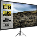 SucceBuy 100 Inch Tripod Projector Screen with Stand 16:9 4K HD Portable Projection Home Cinema for Indoor & Outdoor Projection