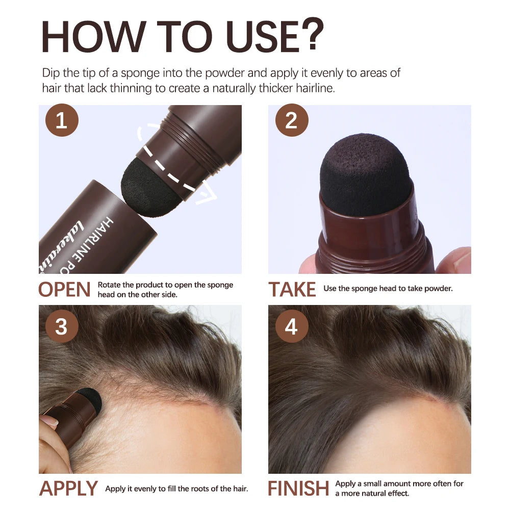 Hairline Shadow Powder Hair Waterproof Hairline Root Cover Up Natural Black Brown Eyebrow Contour Stick Repair Fill in Hair Tool