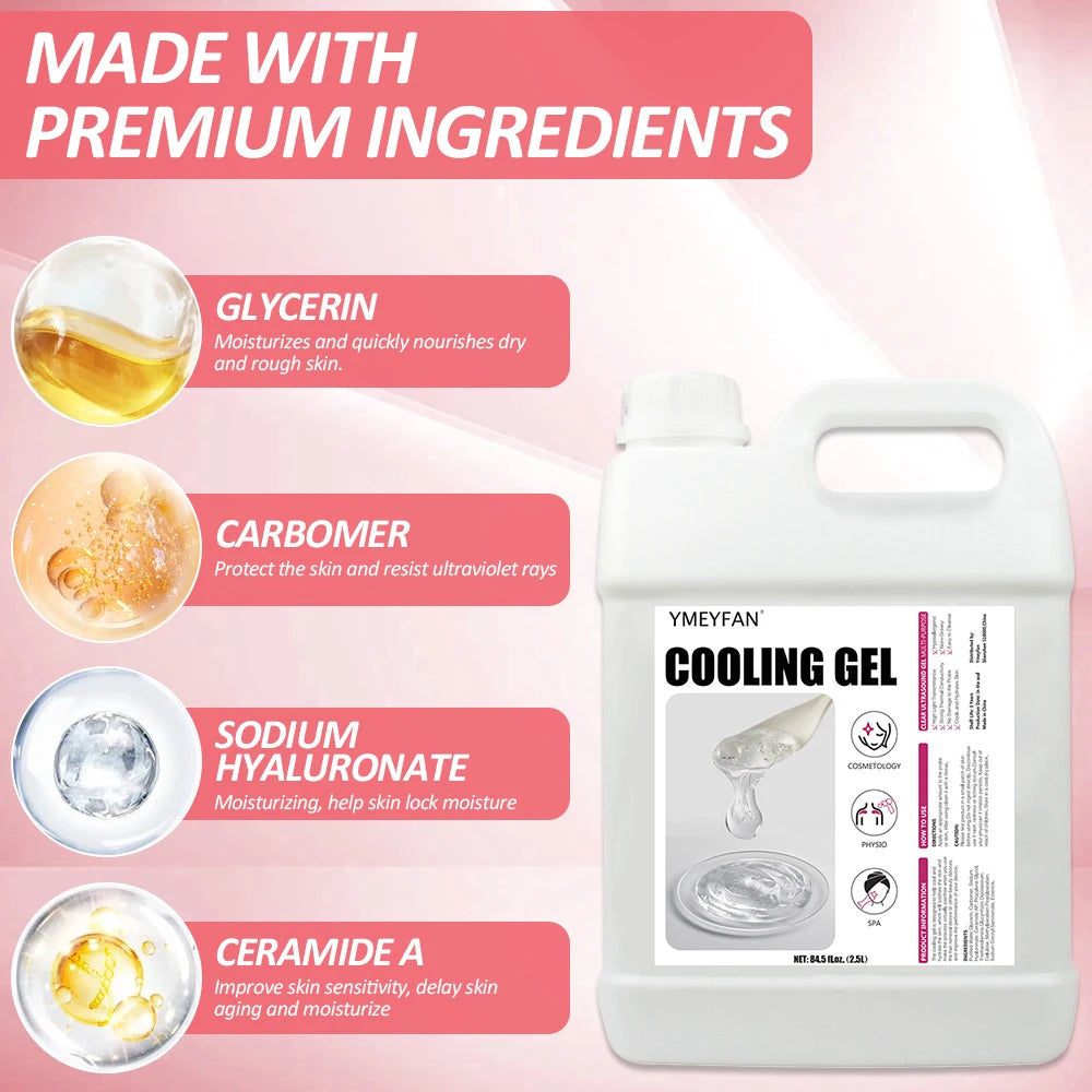 84.5oz Gel Conductor Radiofrecuencia y Cavitacion Conductive Gel Clear for Ultrasonic Machine Face Microcurrent EMS HIFU