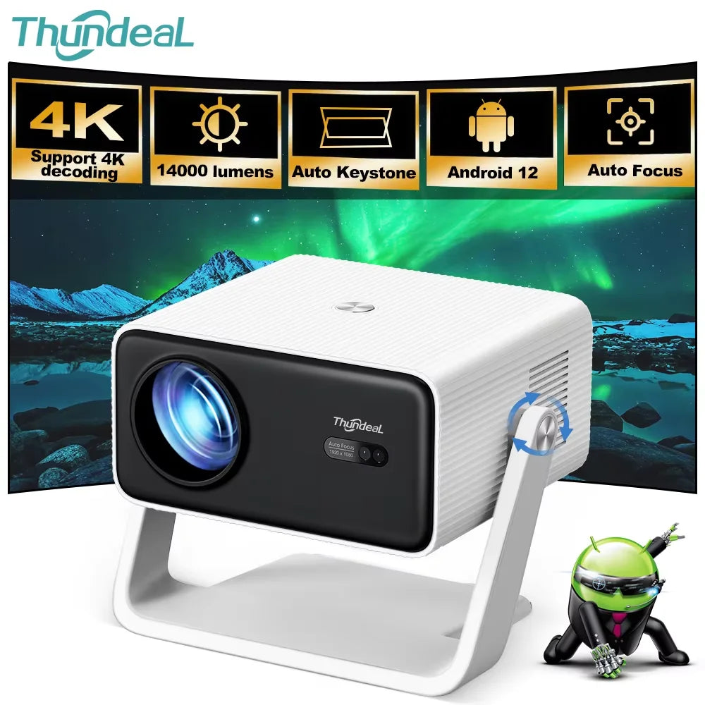 ThundeaL TD85W Full HD 1080P Mini Projector Android Auto Focus Portable Beam Projector TD85SE 4K Home Theater Outdoor