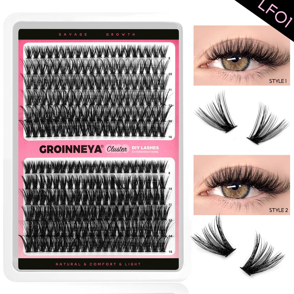 Lash Clusters Set DIY Lashes Extension Kit Individual Eyelash Extension Kit Full Set Lashes Kit with Lash Bond and Seal Makeup