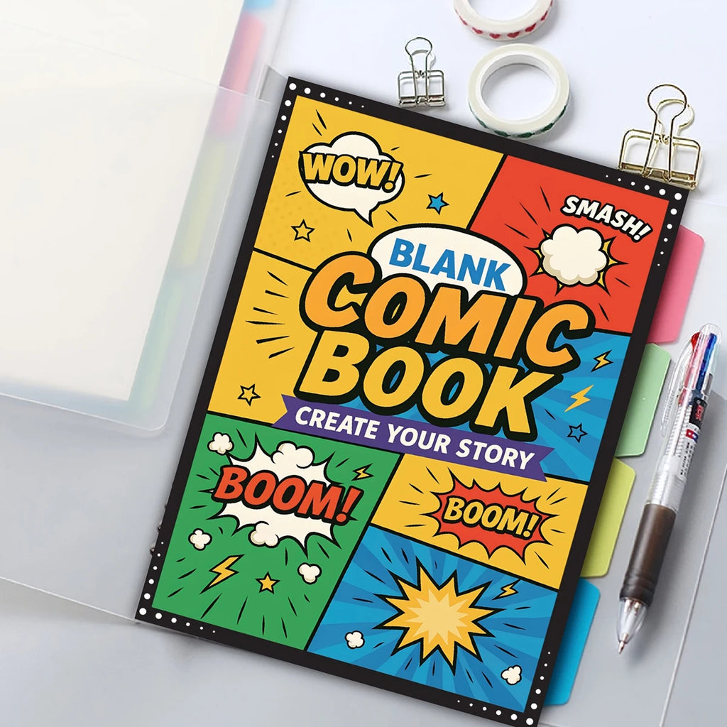 30 Sheet Manga Sketchbook Blank Comic DIY Drawing Book Multiple Template Speech Bubbles Graphic Novel Creation Drawing Book Tool